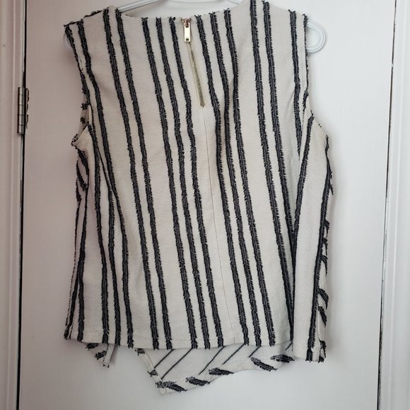 DKNY Sleeveless Striped Blouse Shirt - Picture 5 of 6